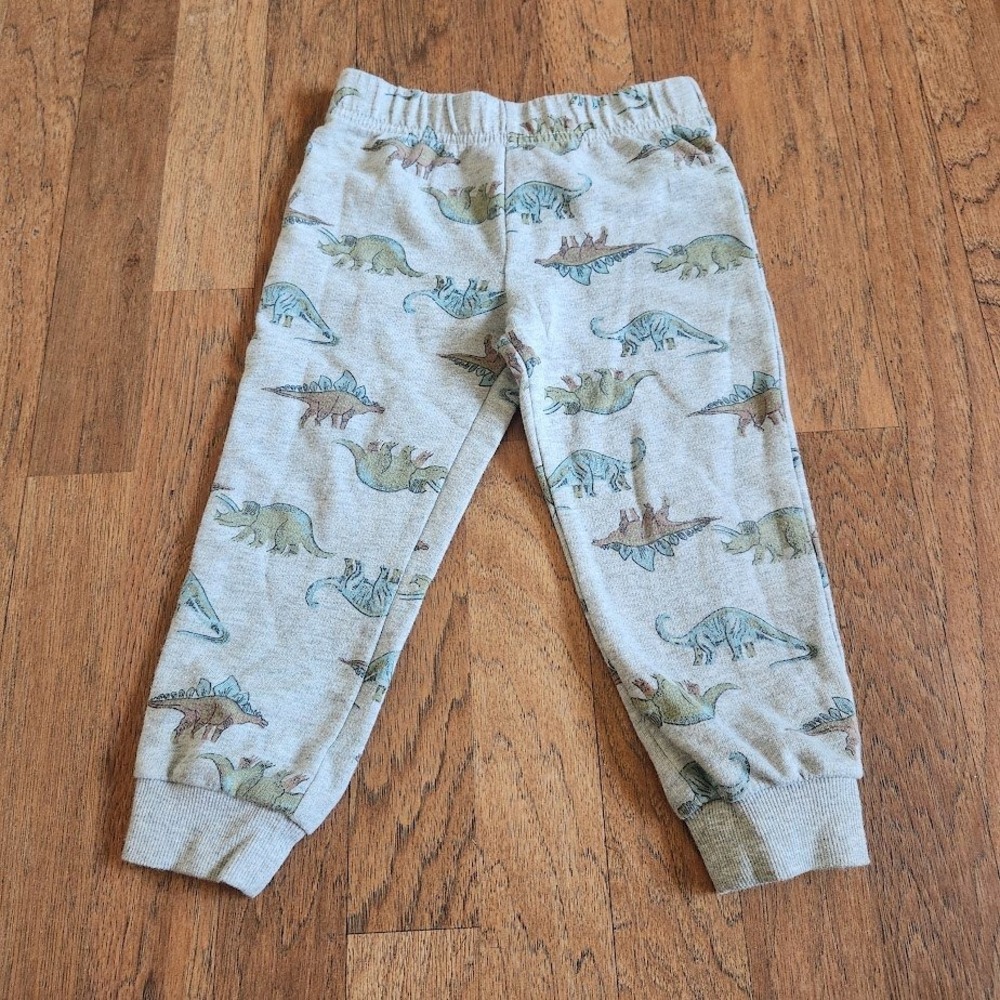 Carter's Toddler Boys Gray Dinosaur Print Fleece Jogger Pants Size 3T 598